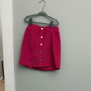Isaac Mizrahi Fuchsia Skirt with Gold buttons.